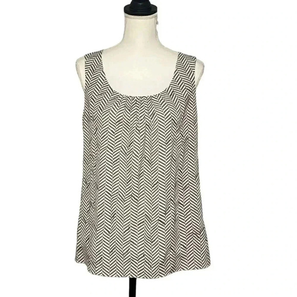 LOFT Size M striped tank top with sequin accents EUC - Picture 3 of 9